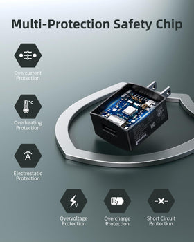 Superer USB charger side view with power cord
