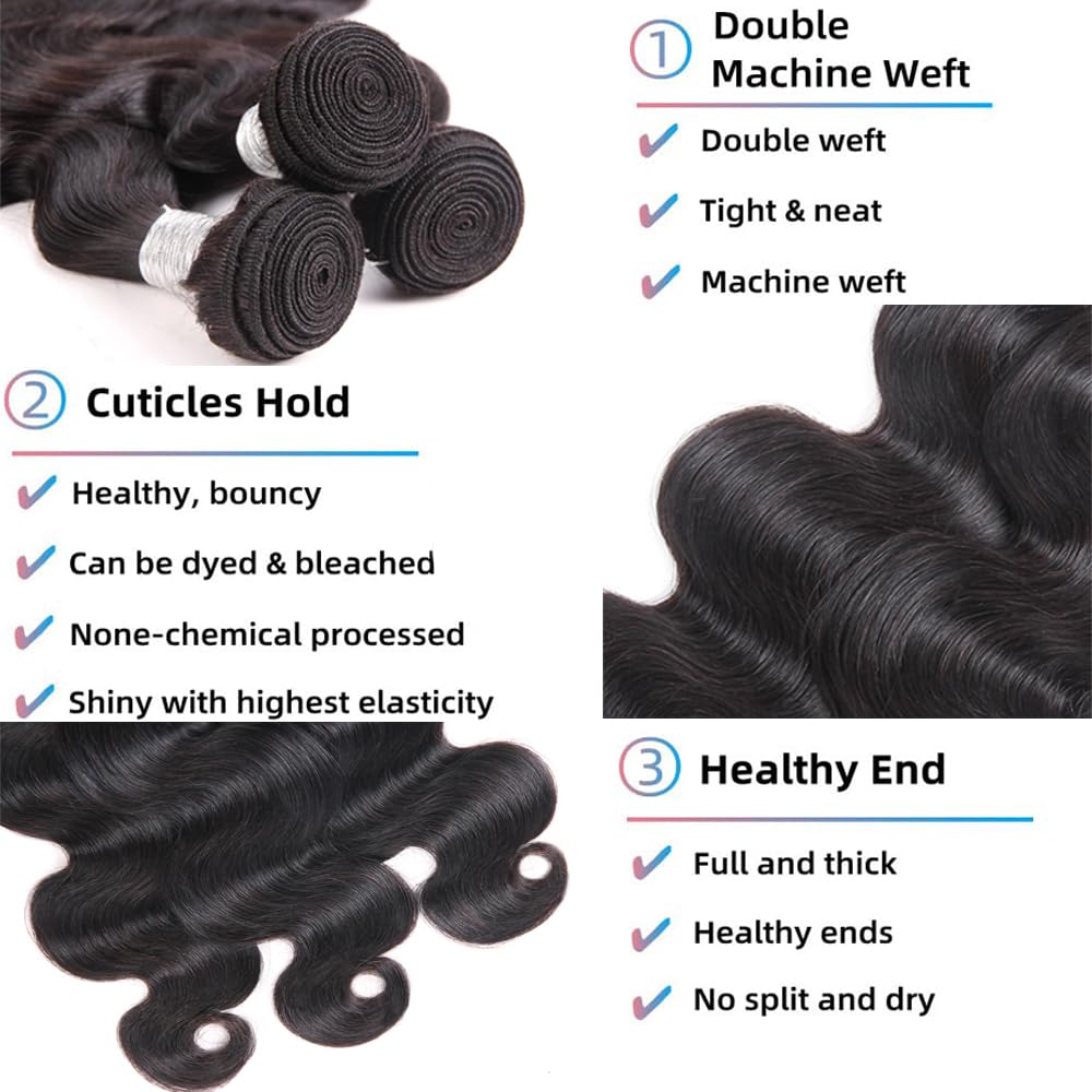 Superfect 12A Body Wave Bundles showing texture and fullness