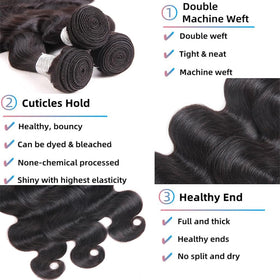 Superfect 12A Body Wave Bundles showing texture and fullness
