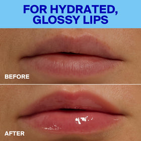 Supergoop! Glow Gloss SPF 40 Lip Balm Strawberry Spritz application on lips
