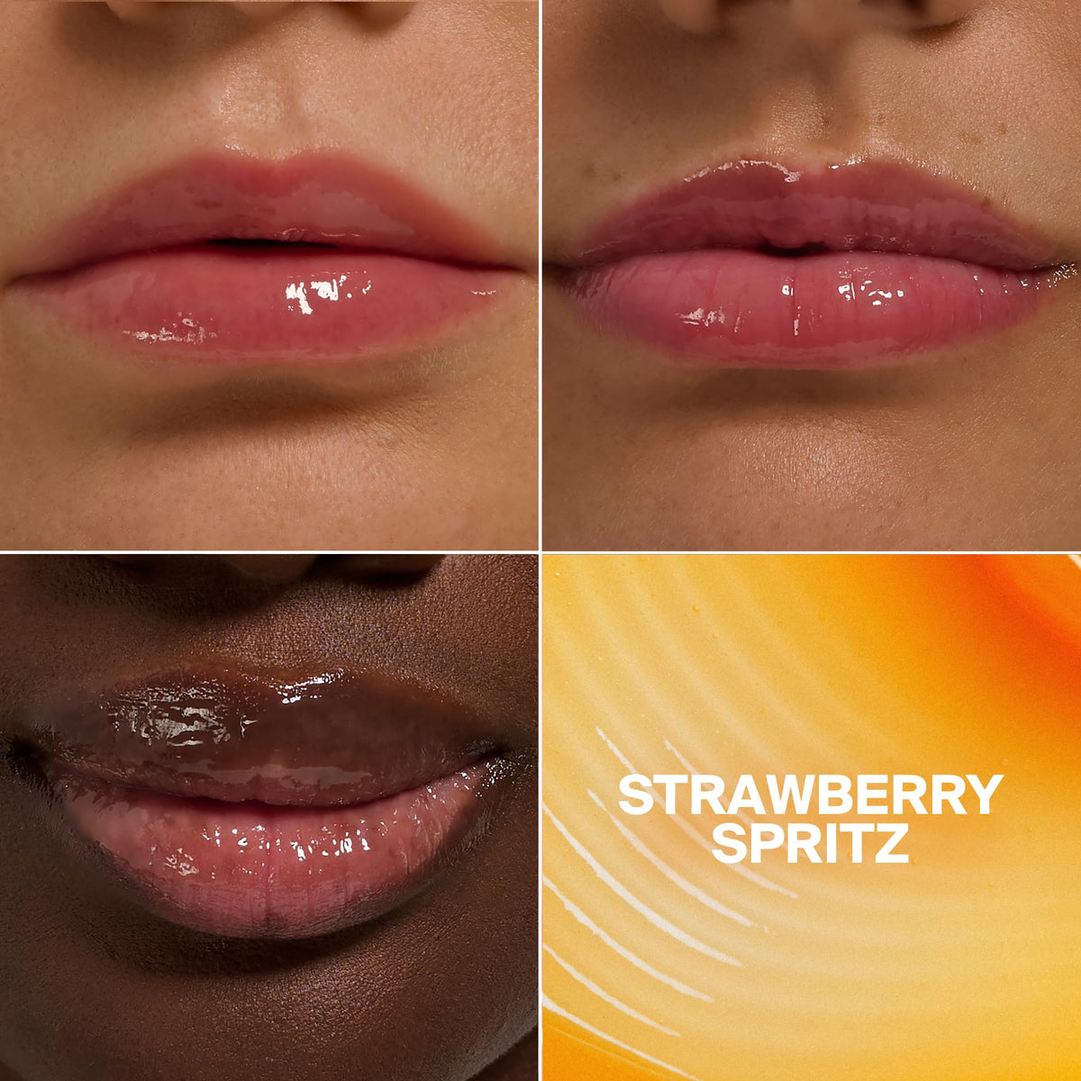 Supergoop! Glow Gloss SPF 40 Lip Balm Strawberry Spritz with other beauty products