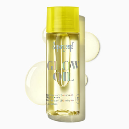 Supergoop! Glow Oil 1 fl oz front view with SPF 50 label
