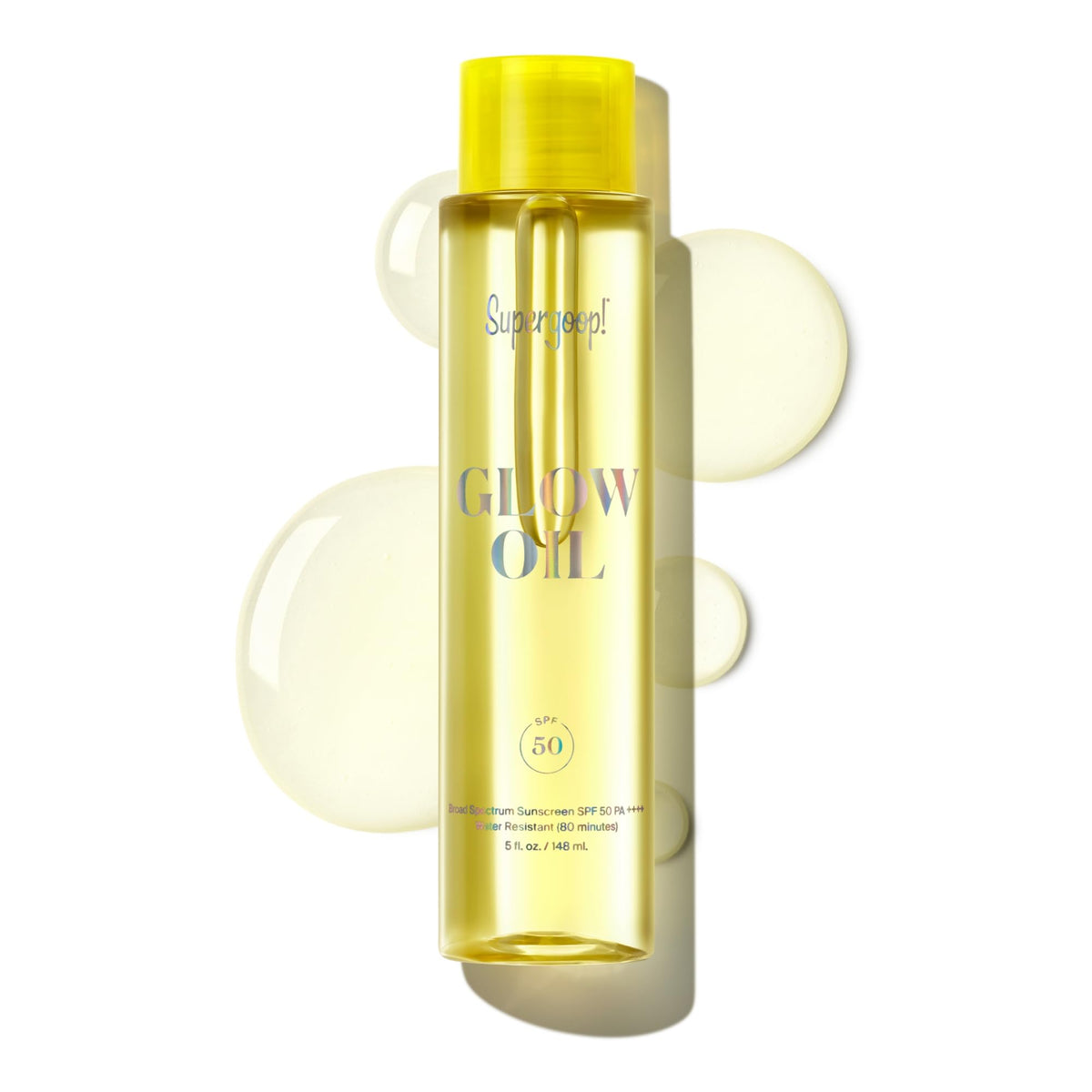Supergoop! Glow Oil 5 fl oz front view with sun protection label