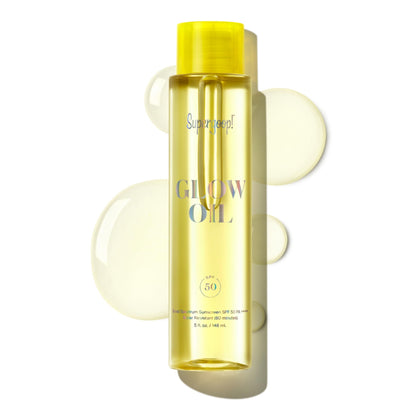 Supergoop! Glow Oil 5 fl oz front view with sun protection label