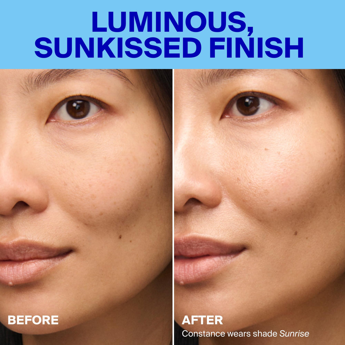 Supergoop! Glowscreen SPF 40 application on face