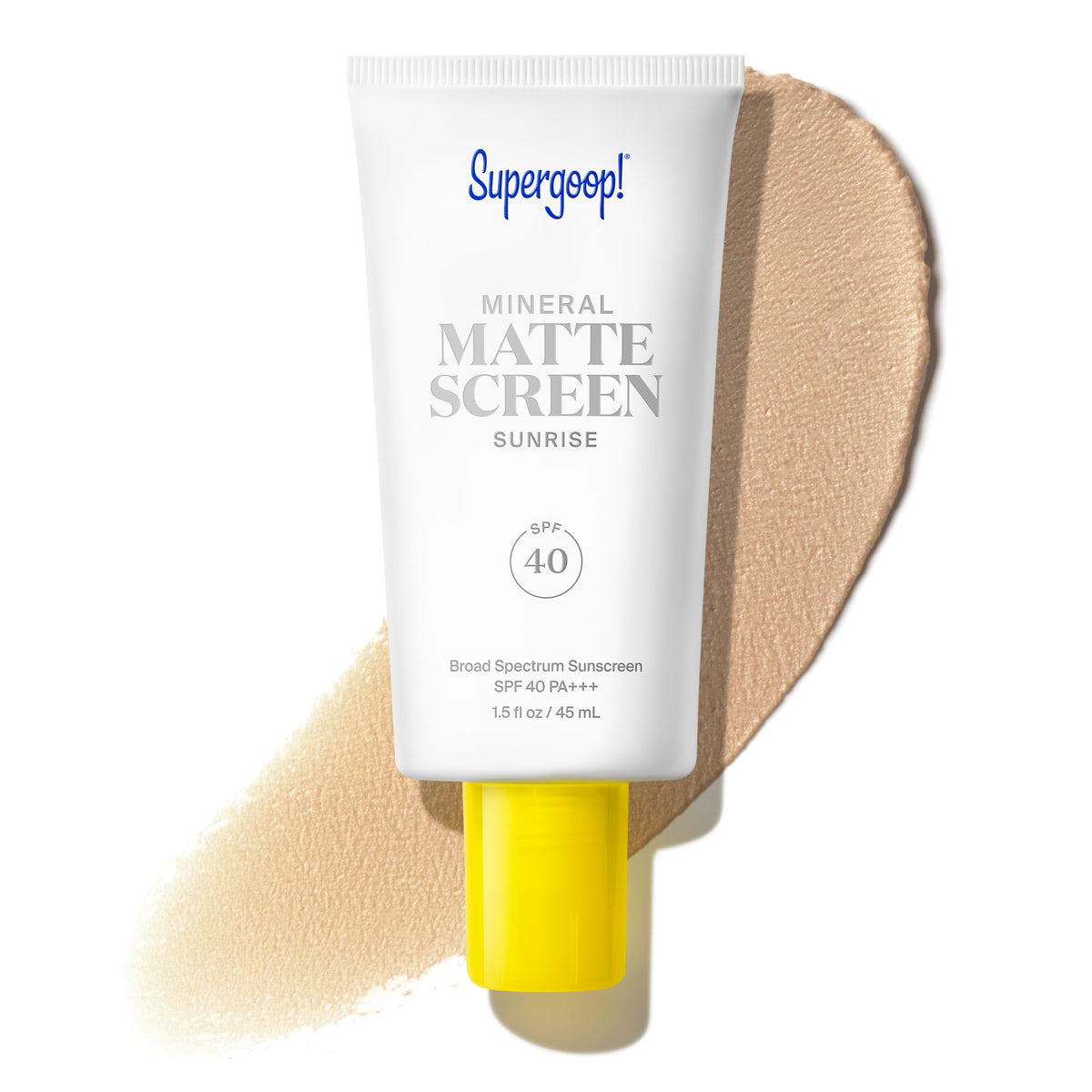 Supergoop! Mineral Mattescreen SPF 40 front view with packaging