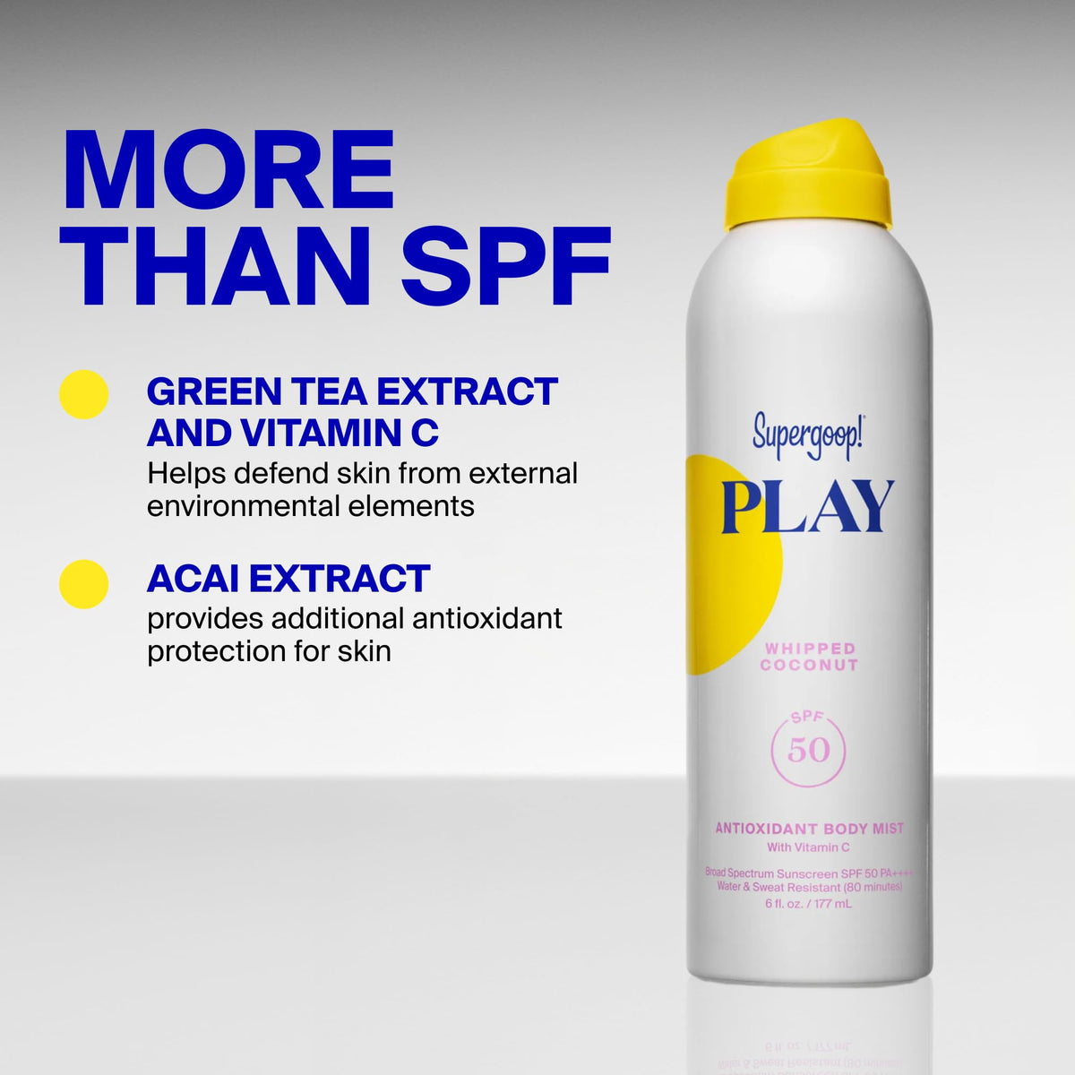 Supergoop! PLAY Antioxidant Body Mist SPF 50 in use outdoors