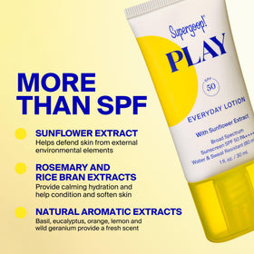 Supergoop! PLAY Everyday Lotion SPF 50 back view with ingredients