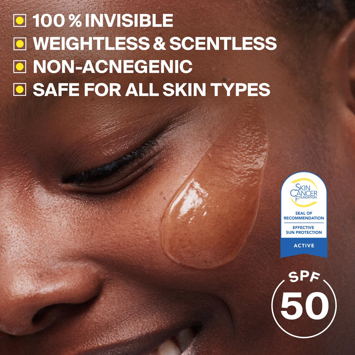 Supergoop! Unseen Sunscreen SPF 50 application process