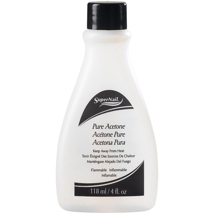 SuperNail Pure Acetone Nail Polish Remover 4 fl oz front view