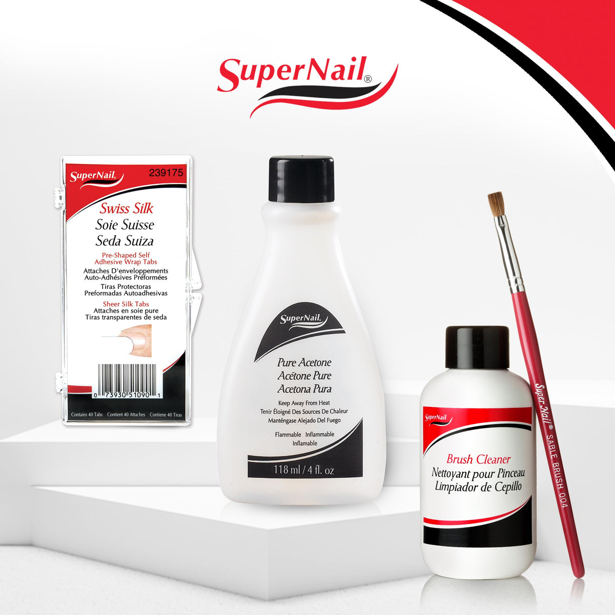 SuperNail Pure Acetone Nail Polish Remover with nail tools