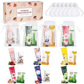 SUPERSUN Lip Balm and Hand Cream Gift Set with 6 lip balms and 6 hand creams
