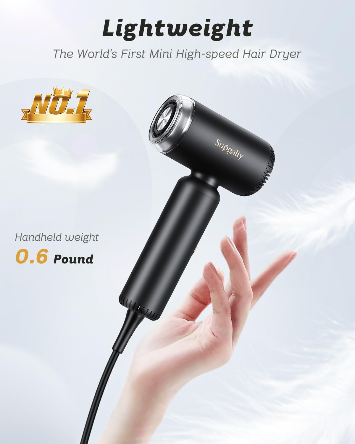SUPGALIY hair dryer in padded storage bag