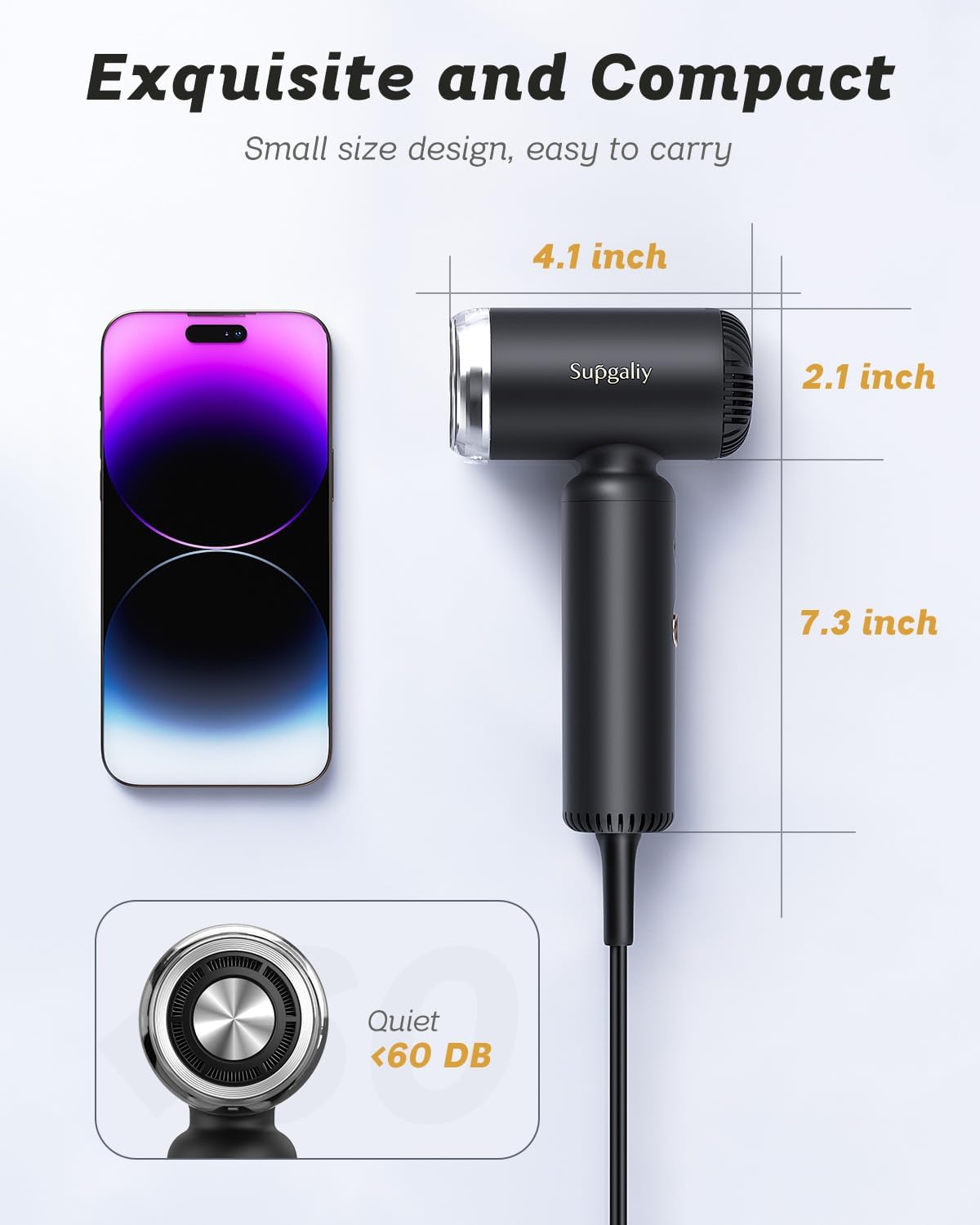 SUPGALIY hair dryer showing ergonomic handle