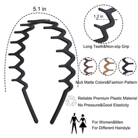 Supgoodom Zig Zag Headbands showing teeth design for non-slip fit