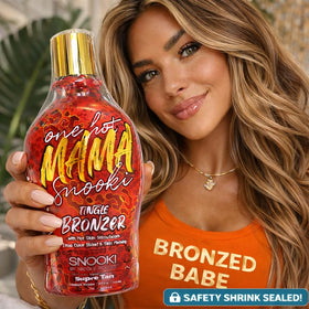 Supre Snooki One Hot Mama Tingle Bronzer 12oz bottle close-up