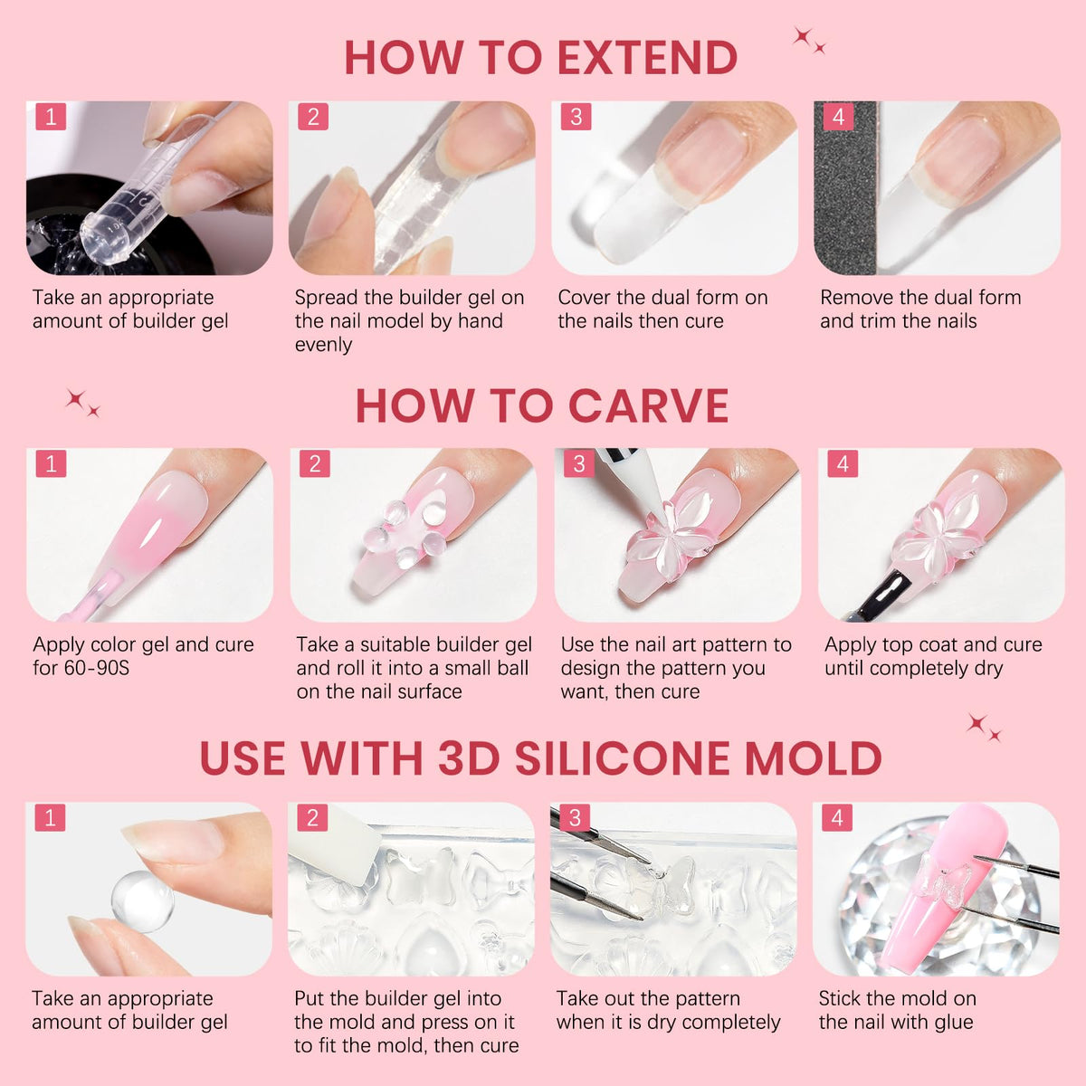 SUPWEE 3D Gel Nail Art Sculpture in a beauty setting
