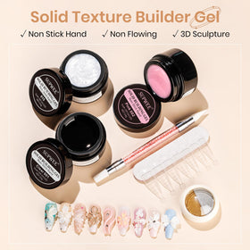 SUPWEE 3D Gel Nail Art Sculpture Kit contents including gels and tools