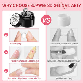 SUPWEE 3D Gel Nail Art Sculpture silicone pen and moulds