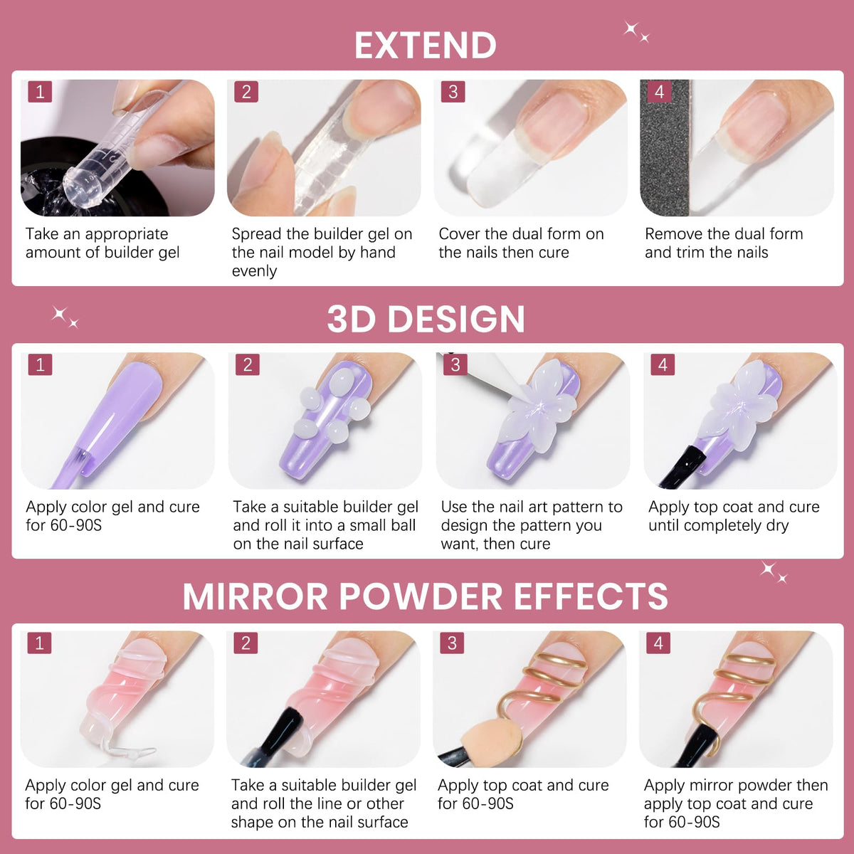 SUPWEE 3D Nail Gel in use during nail art