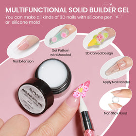 SUPWEE 3D Nail Gel with silicone pen and nail molds