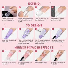 SUPWEE 3D Sculpting Gel with various nail art tools
