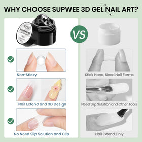 SUPWEE Clear Gel Nail Art with 24PCS nail extend molds