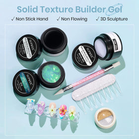 SUPWEE Sculpting Gel showing silver and gold chrome powder