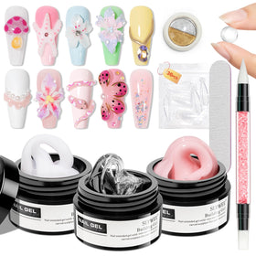 SUPWEE Solid Builder Gel for Nails clear and white 3D nail art kit front view