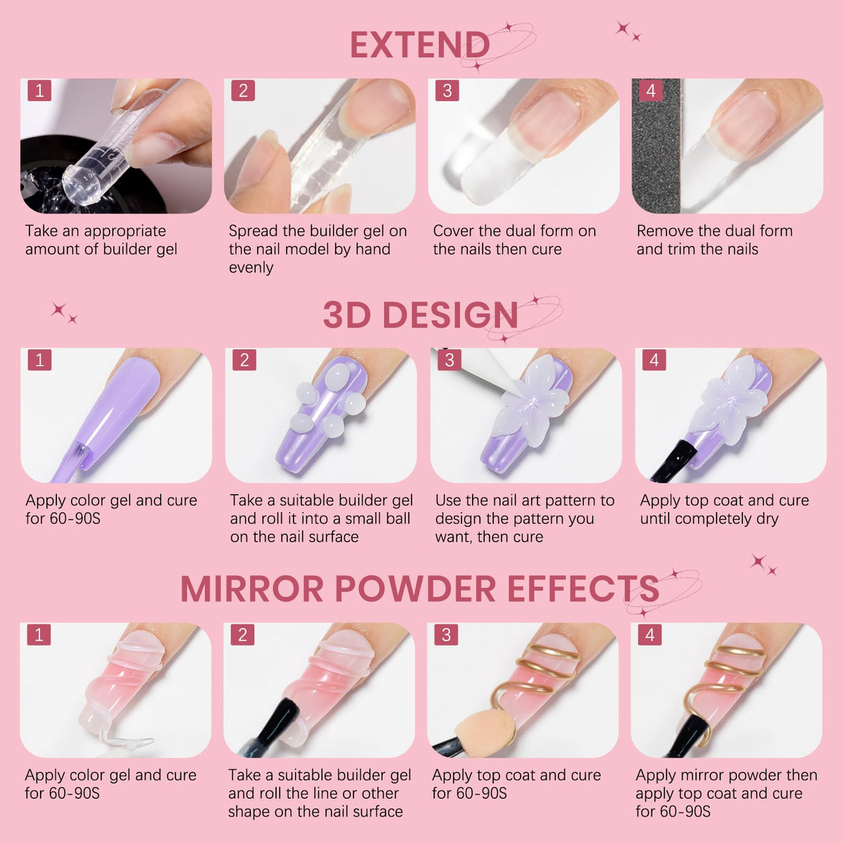 SUPWEE Solid Builder Gel for Nails nail file and accessories