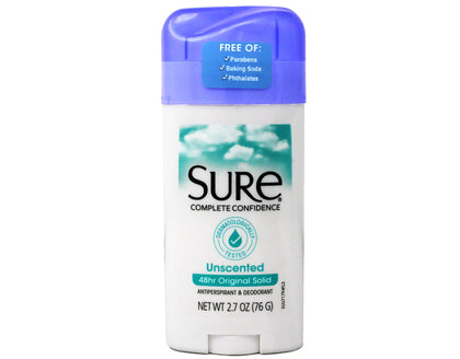 Sure Original Solid Unscented Antiperspirant Deodorant front view