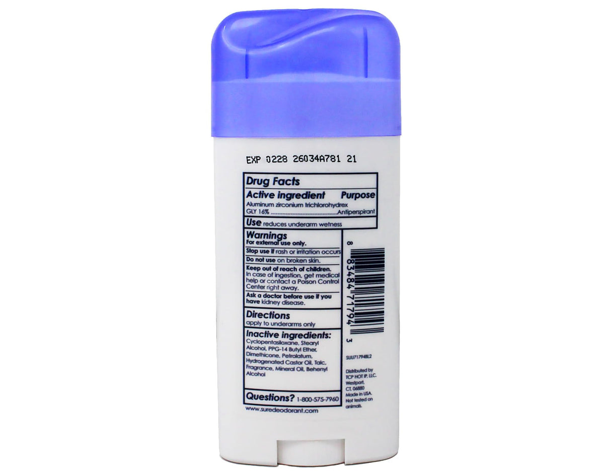 Sure Original Solid Unscented Antiperspirant Deodorant top view