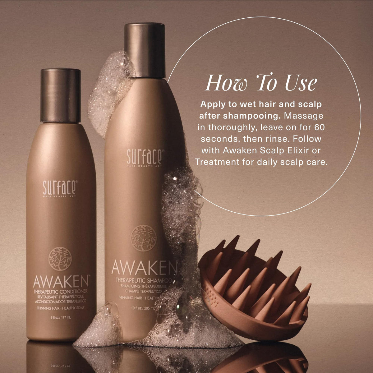 SURFACE Awaken Conditioner with fresh herbs and plants