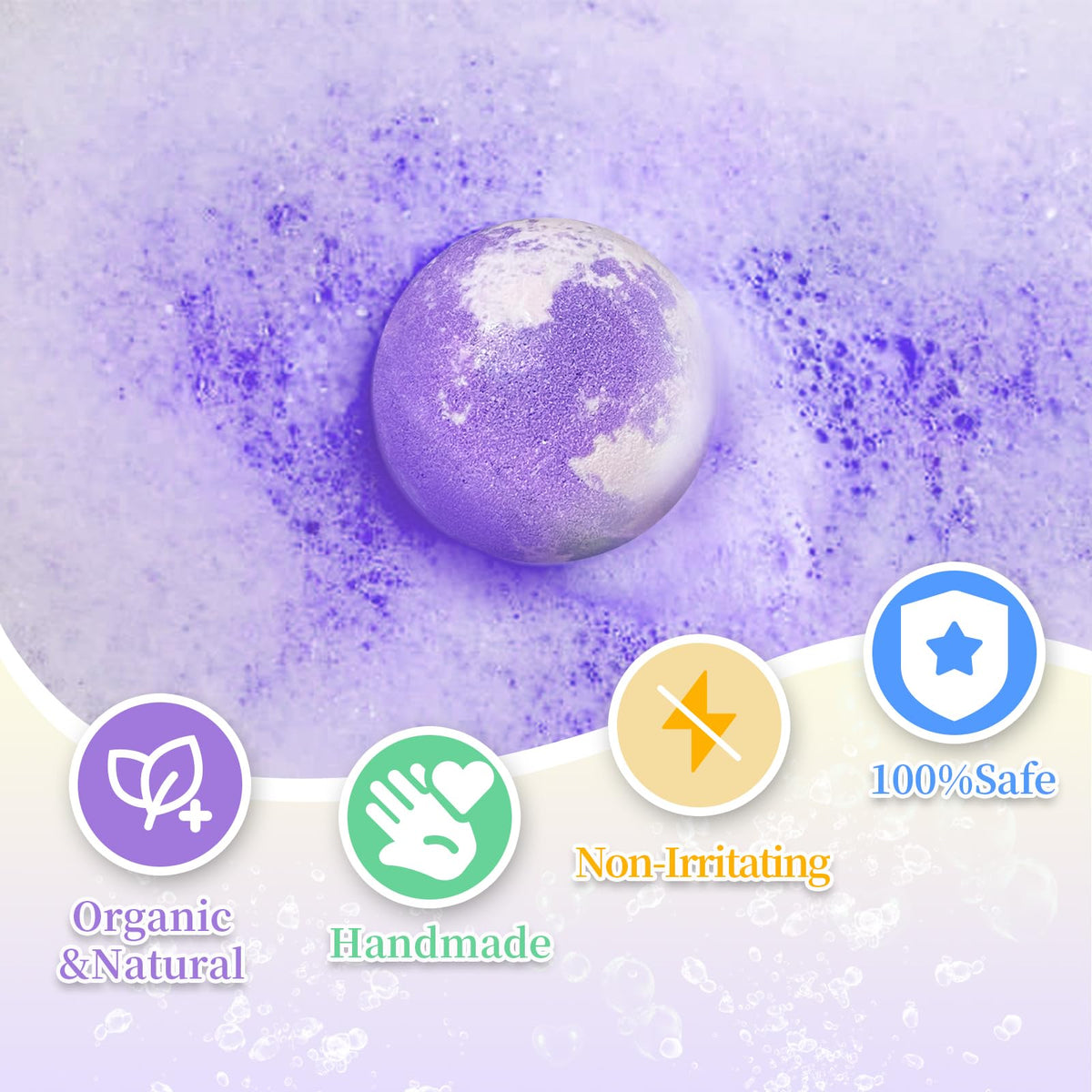Surprise toy floating in water from a dissolved bath bomb