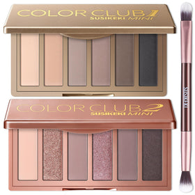 SUSIKEKI 2PCS Neutral Nude Matte Shimmer Eyeshadow Palette front view