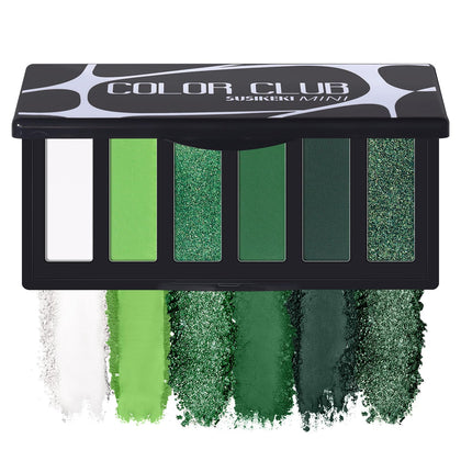 SUSIKEKI Green Eyeshadow Palette front view with 6 vibrant shades