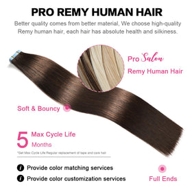 SUYYA Tape In Hair Extensions applied to hair