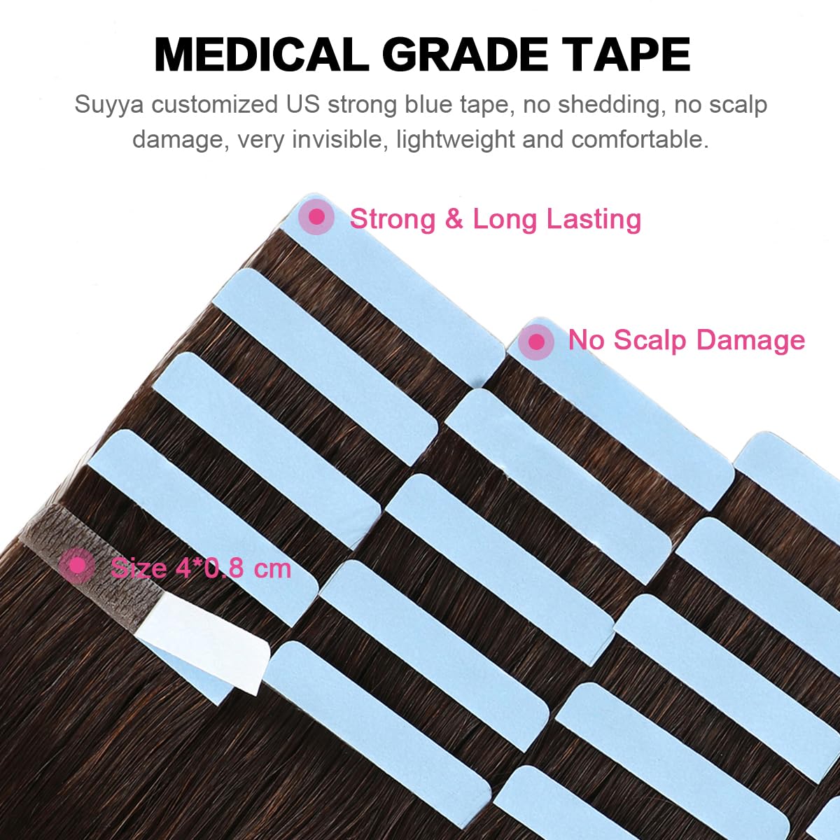 SUYYA Tape In Hair Extensions packaging view