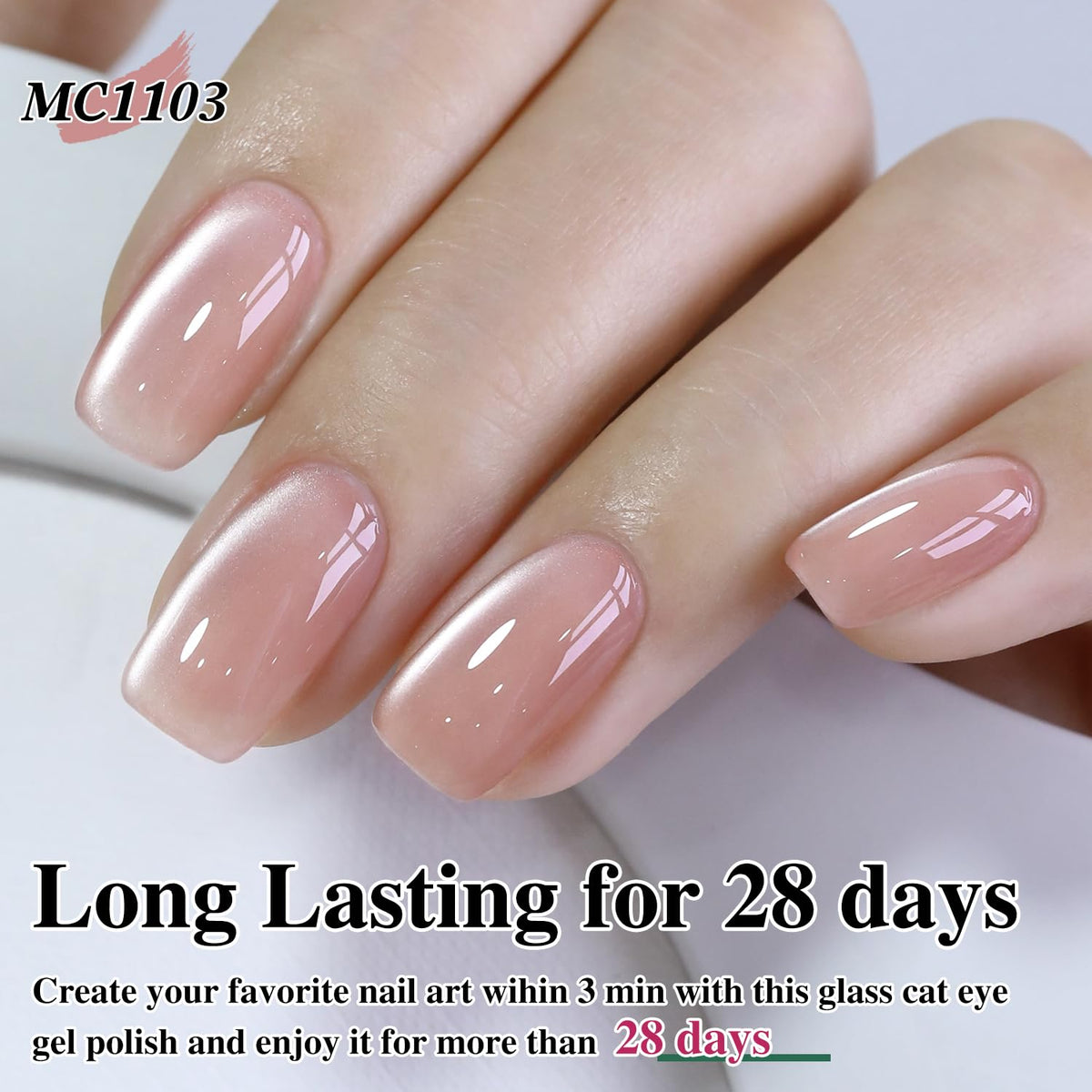 Swatch of Double Rhythm Cat Eye Gel Polish on a nail