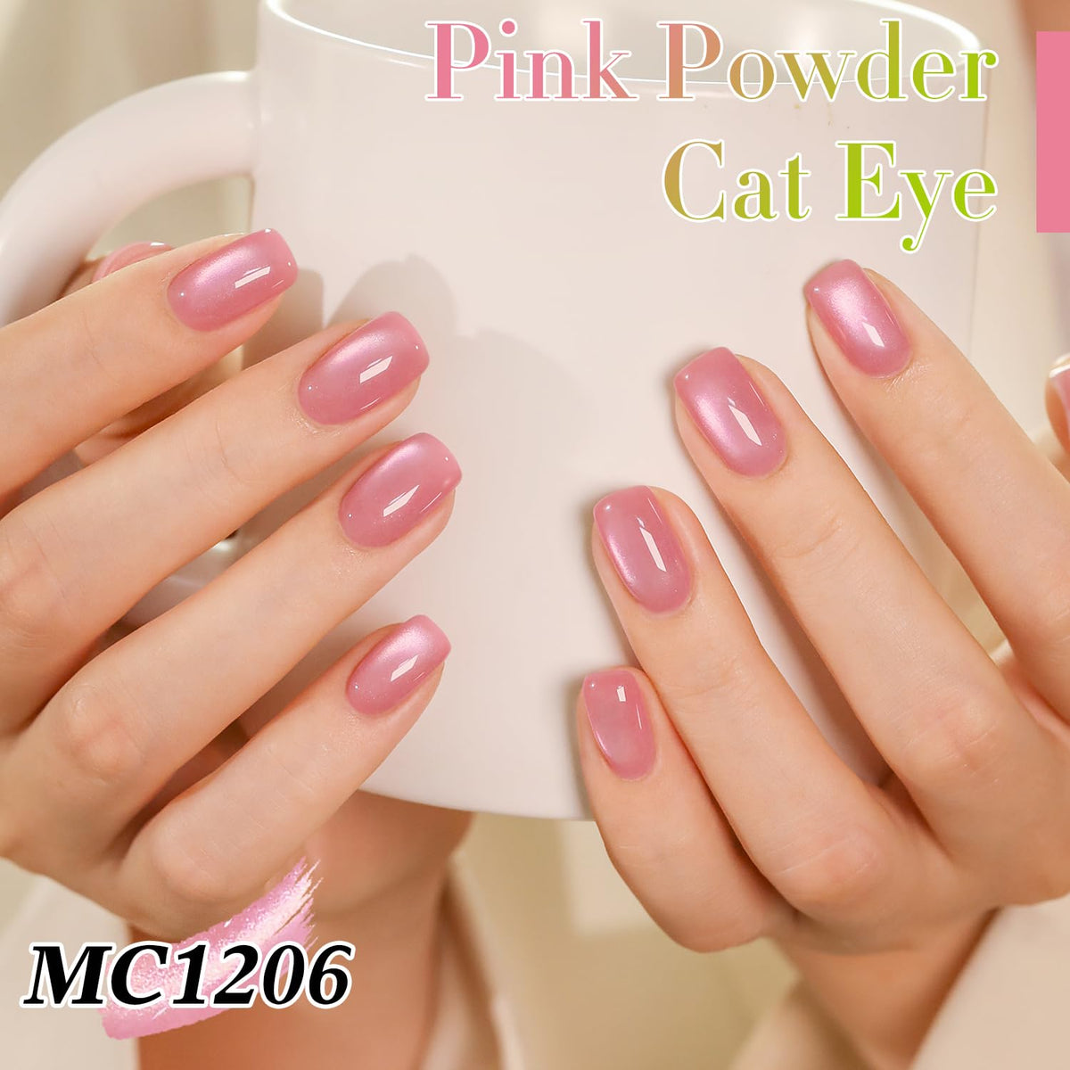 Swatch of Double Rhythm Cat Eye Gel Polish on a nail tip
