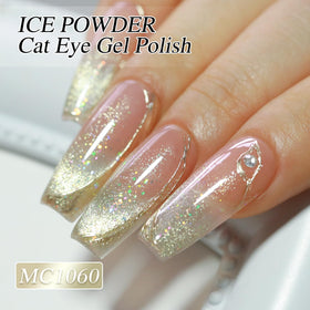 Swatch of Double Rhythm Cat Eye Gel Polish on nails