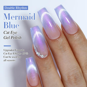 Swatch of Double Rhythm Cat Eye Gel Polish on nails