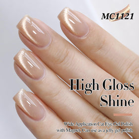 Swatch of Double Rhythm Cat Eye Gel Polish on nails