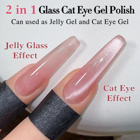 Swatch of Double Rhythm Cat Eye Gel Polish on nails