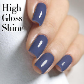 Swatch of Double Rhythm Gel Nail Polish Deep Blue Gray