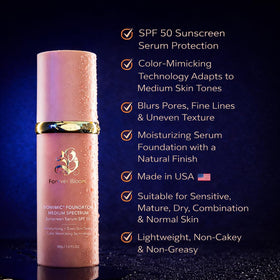 Swatch of Forever Bloom Bio Mimic Foundation on skin