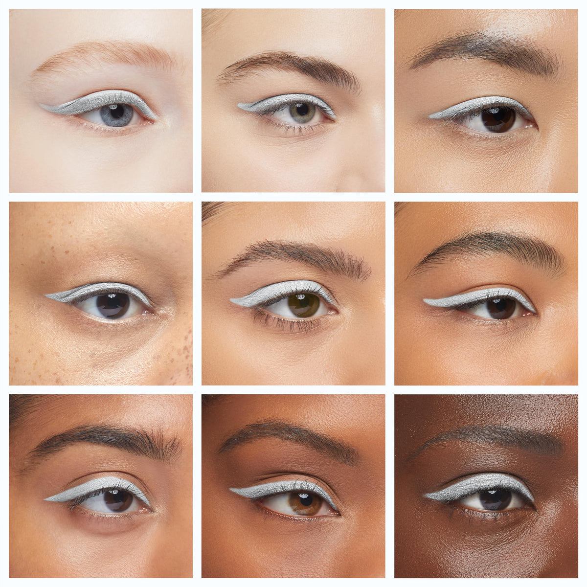 Swatch of Julep All-Day Eyeliner White Matte on skin