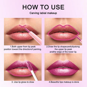 Swatch of Kaely 2-in-1 Rose Metallic Lipstick on skin