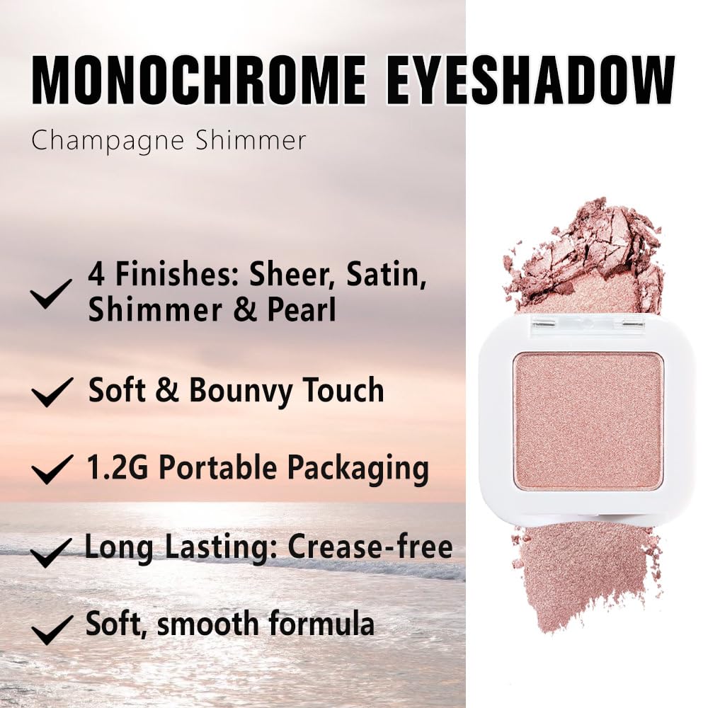 Swatch of Kaely Dusty Pink Champagne Shimmer Eyeshadow on skin