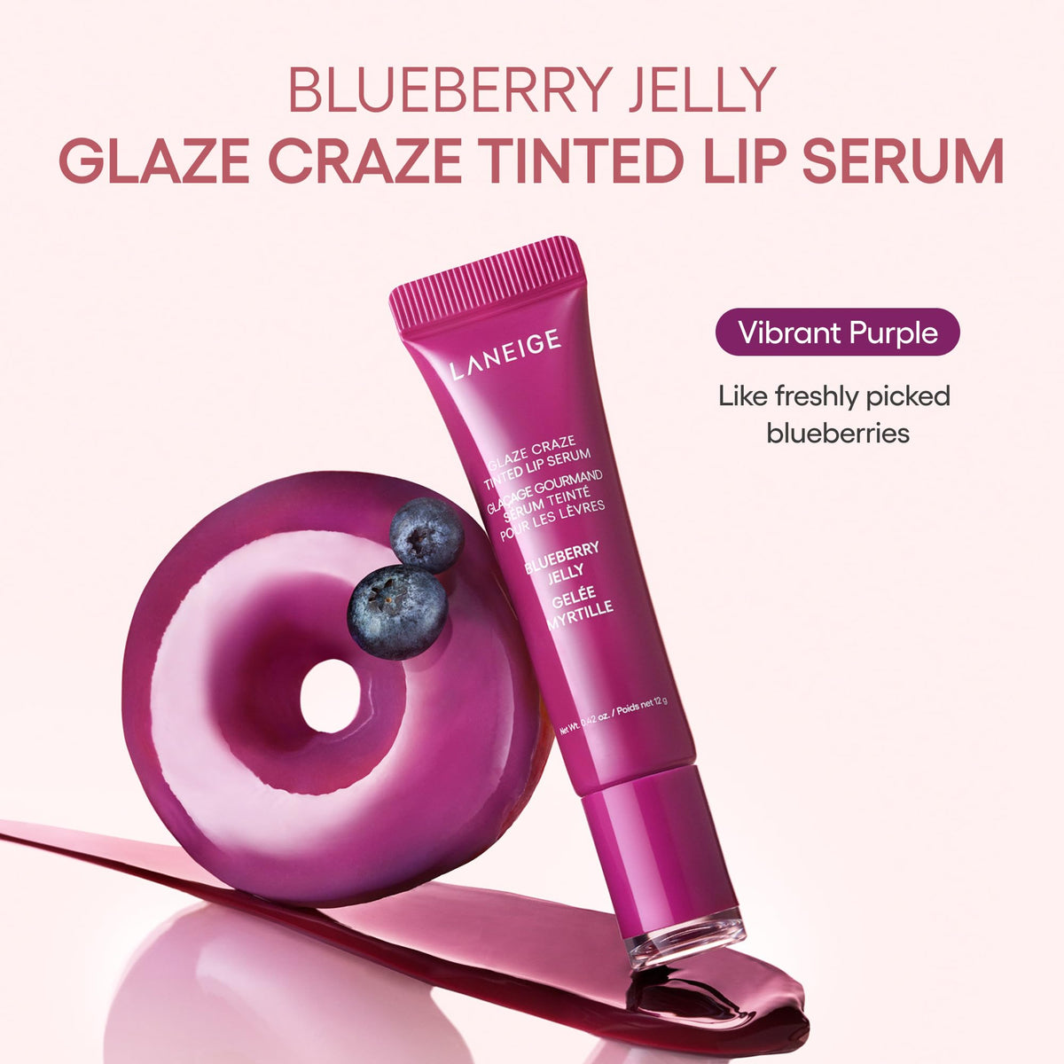 Swatch of LANEIGE Glaze Craze Tinted Lip Serum on skin